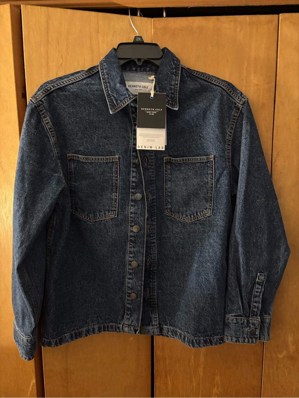 Kenneth Cole Dark Blue Denim Shirt Jacket